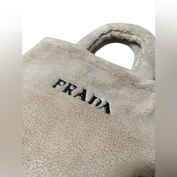 NEW in Bag Prada Teddy VIP Embroidered Shearling Tote Bag 13” x 9” - Picture 1 of 10
